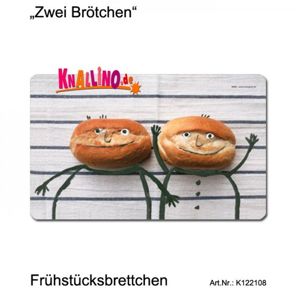 Zwei Brötchen Frühstücksbrettchen