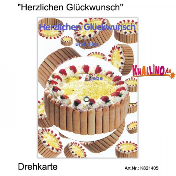 Herzlichen Glückwunsch und alles Liebe Drehkarte