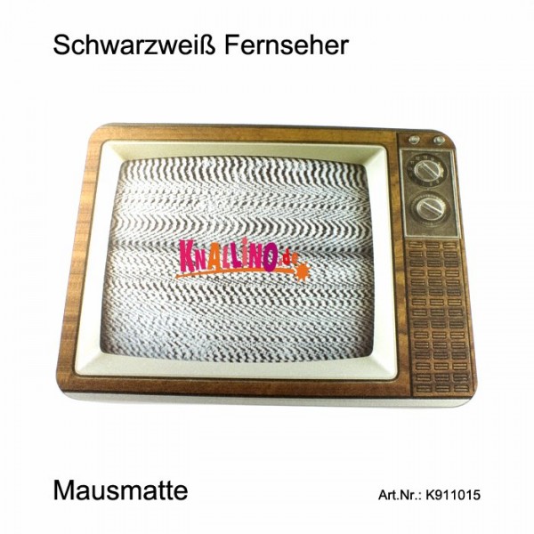 Schwarzweiß Fernseher Reflexions Mausmatte, Mousepad