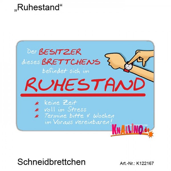 Ruhestand Frühstücksbrett