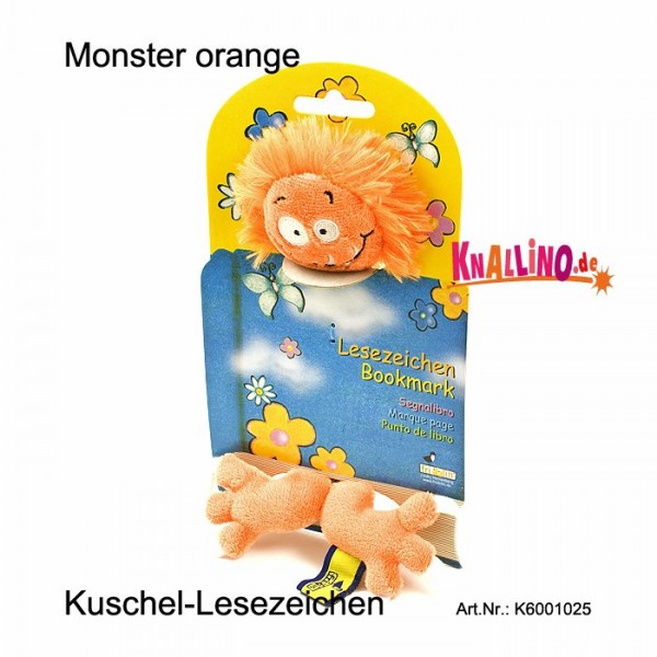 Monster orange Kuschel-Lesezeichen