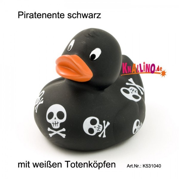 Piratenente schwarz mit weißen Totenköpfen