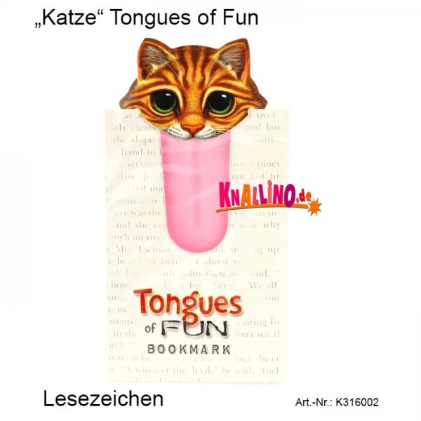 Katze Tongues of Fun Lesezeichen