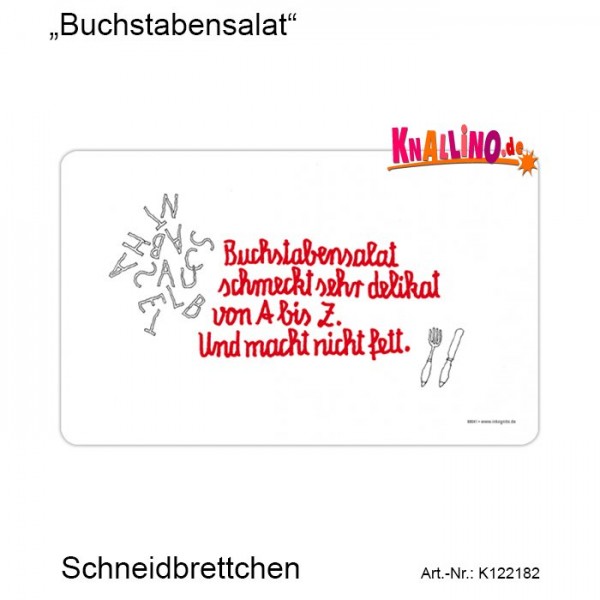 Buchstabensalat Frühstücksbrett