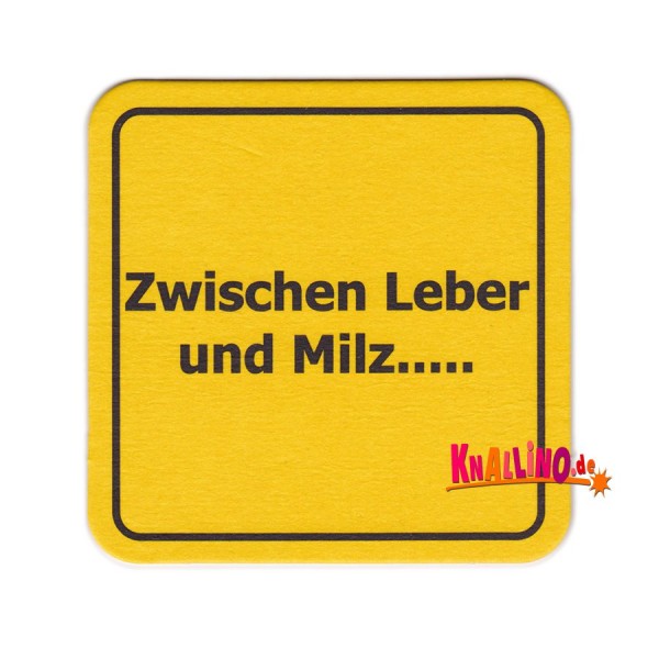 Zwischen Leber und Milz Bierdeckel