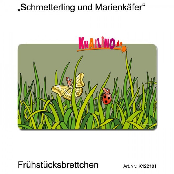 Schmetterling und Marienkäfer Frühstücksbrettchen