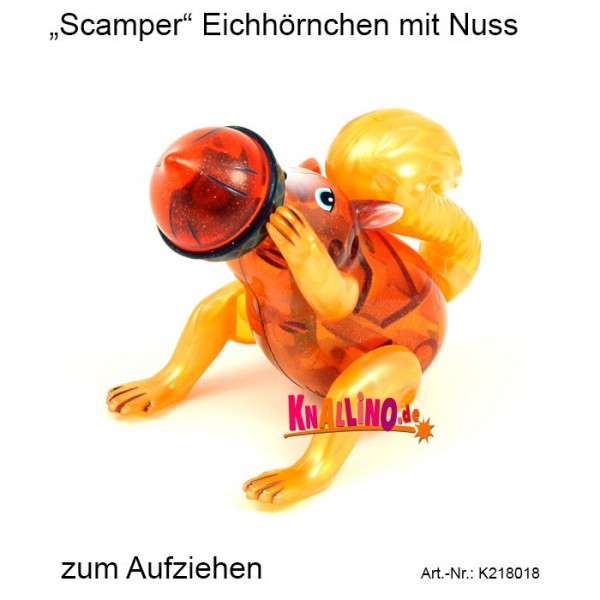 Z Wind Ups Scamper Eichhörnchen mit Nuss zum Aufziehen