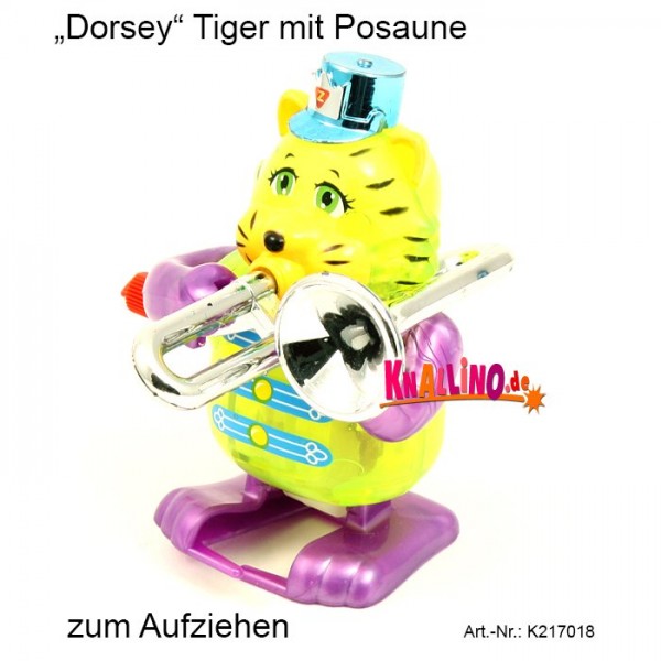 Z Wind Ups Dorsey Tiger mit Posaune zum Aufziehen