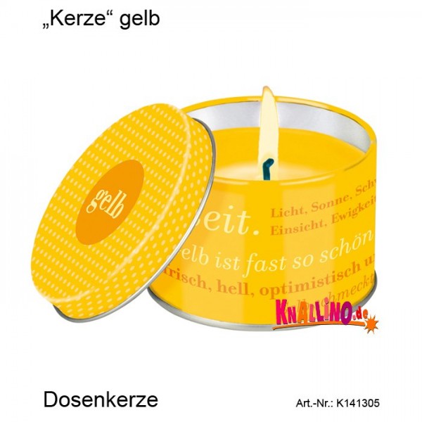 Kerze gelb Dosenkerze