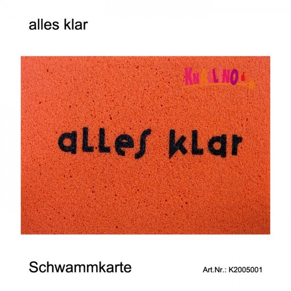 alles klar Schwammkarte