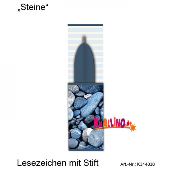 Steine Lesezeichen mit Stift