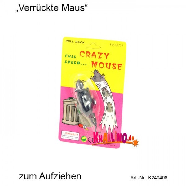 Verrückte Maus Scherzartikel mit Rückziehmotor